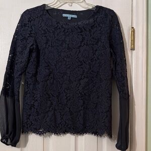 Antonio Melani  Navy Blue Lace Blouse